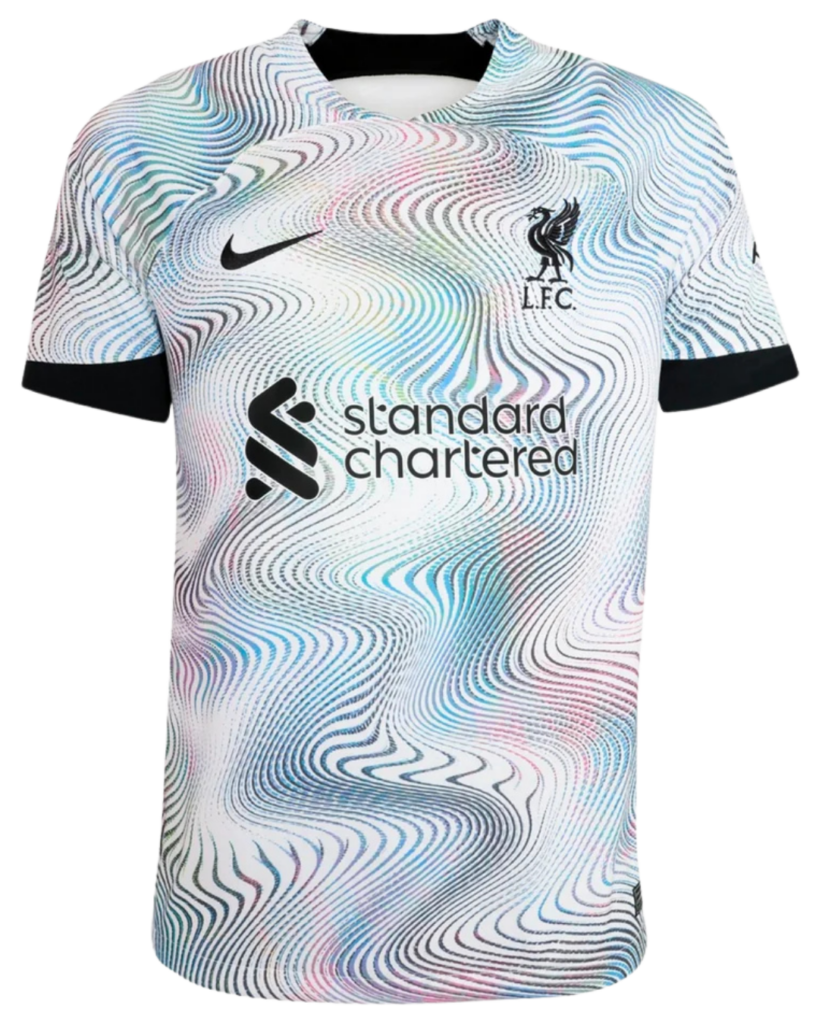 Maillot extérieur de Liverpool FC de la saison 2022-23.