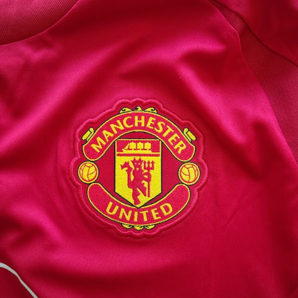 Zoom sur le logo du maillot.